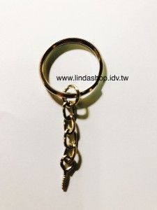 TO001-2 25mm鑰匙圈+四目鍊+羊眼盯-白鐵色